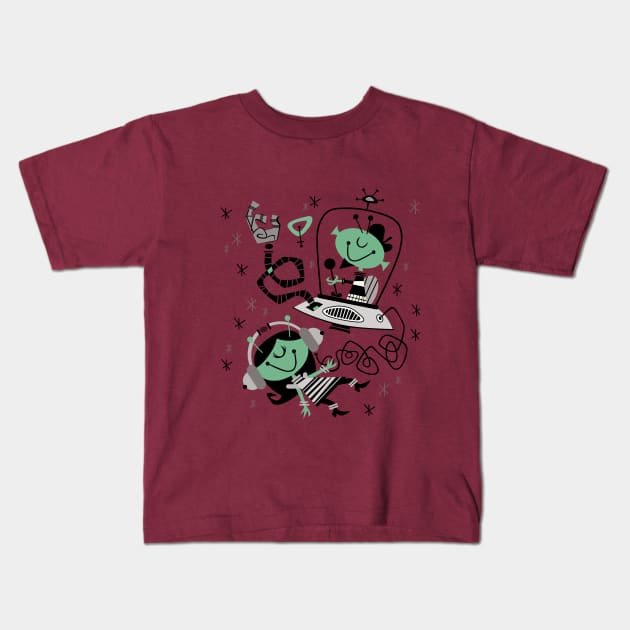 Jazzy space beatniks Kids T-Shirt by richhwalsh